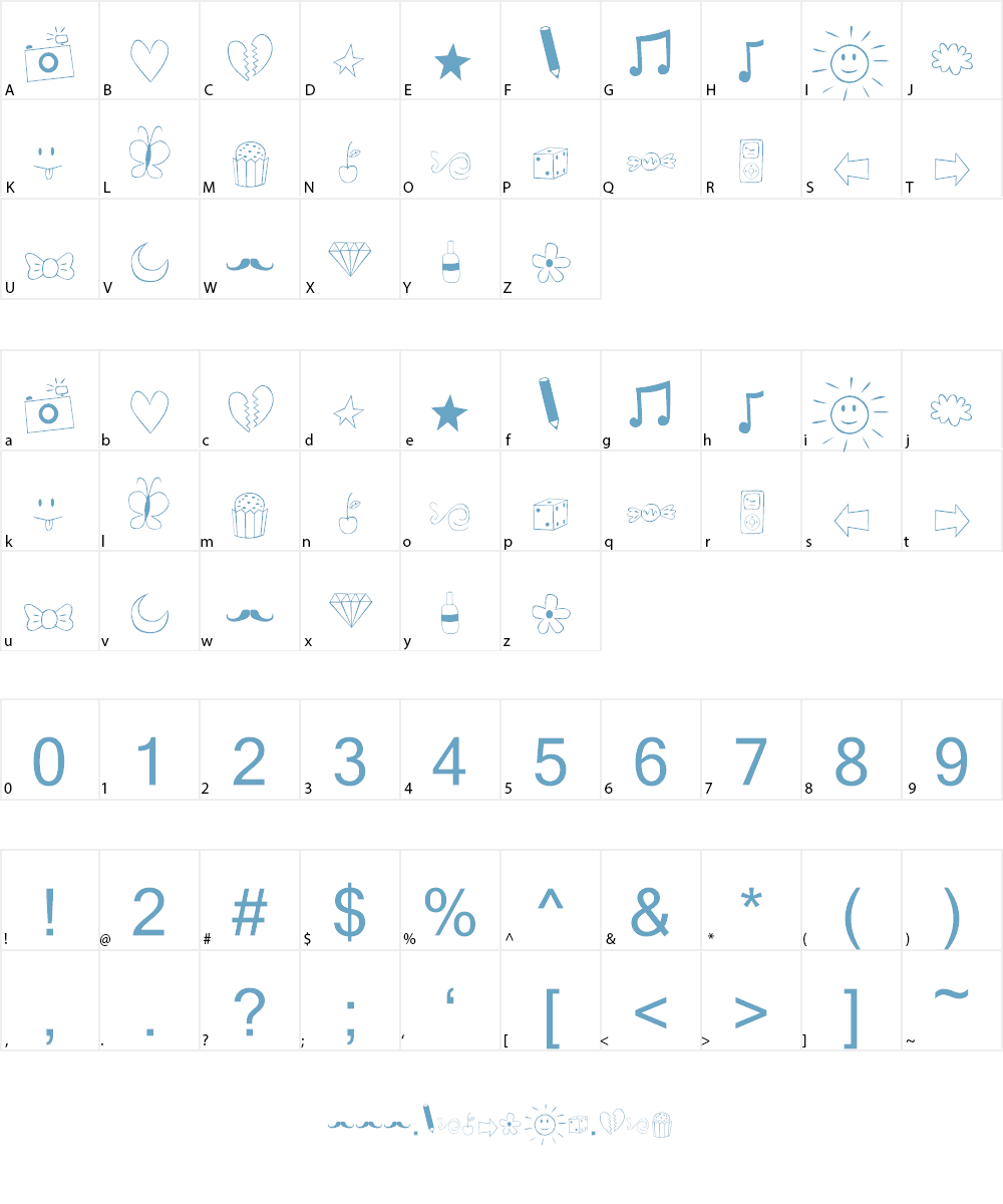 Bella K. Dings Are Cool Font Character